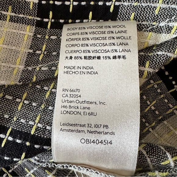 NWT Anthropologie Pilcro Wool Blend Breezy Plaid Button Up Shirt Yellow Black - Picture 15 of 16